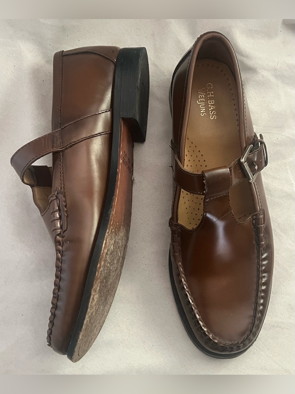 G. H. BASS WEEJUNS MARYJANE SLIP ON BROWN LEATHER LOAFER SHOES US 8 $215 - Picture 10 of 10